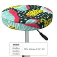thumbnail image 2 of Uemuo Green Mushroom Pattern Round Bar Stool Seat Covers Washable Stool Cushion Slipcover Elastic Bar Chair Covers-13 inch, 2 of 7