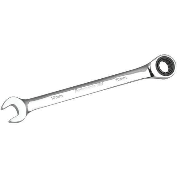 Performance Tool W30350 Professional Chrome Vanadium Metric 10mm Ratcheting Wrench