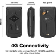 AGM M10 Rugged Basic Flip Phone, 4G Feature Cell Phone, Simple Mobile Phones, Waterproof & Drop-Proof, Pocket-Sized, SOS Button, Speed Dial, 98dB Speaker, Large Fonts & Big Buttons, for T-Mobile ONLY