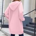 thumbnail image 5 of Long Hoodies for Women Fashion 2026 Full Zip Up Oversized Fleece Lightweight Casual Fall Jacket Coat with Pocket, 5 of 8
