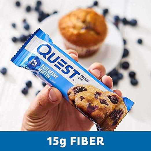 Quest Protein Bar, 20g Protein, Blueberry Muffin, Gluten Free, 12 Count