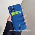 thumbnail image 2 of for iPhone 12 Case with Card Holder [Slim + Protective] Silicone Phone Case iPhone 12 Wallet for Women Men (Navy Blue), 2 of 12