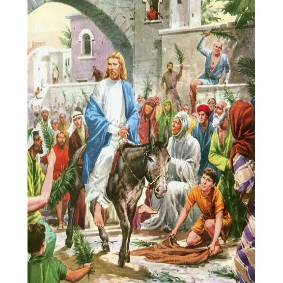 Catholic print picture - Jesus Enters Jerusalem T - 8" x 10" ready to be framed