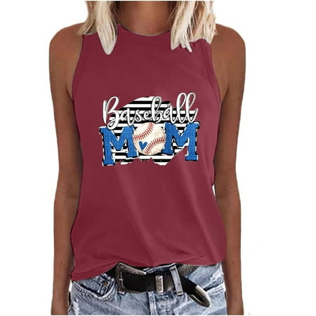 

Summer Blousees for Women 2023 Fashion Women Printing Round-Neck Sleeveless Block Shirts Tunic Tee Tops Casual Vest tops Summer Blousees for Women 2023 Wine S