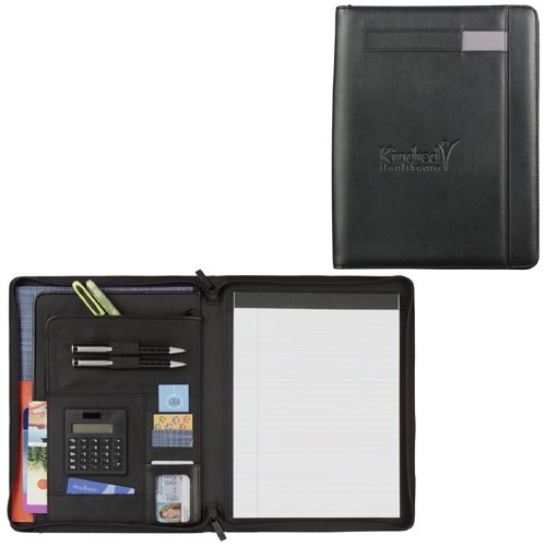 Zippered Padfolio Organizer Memo Pad Holder, Materials Vinyl