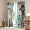 thumbnail image 3 of Rustic Windmill Curtains 38"Wx54"L, Vintage Farmhouse Blackout Curtains Western Plank Retro Barn Curtains & Drapes Butterfly Dandelion Farm Animal Window Curtains Teens Adult Bedroom Decor, 3 of 5