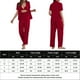 thumbnail image 2 of Cárdigan Top con botones para mujer, pantalones y pantalones con cintura elástica, trajes informales de Color sólido para el hogar Ygjytge Rojo T S para Mujer, 2 of 6