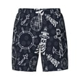 thumbnail image 4 of Lsque Mens Swim Trunks Anchor and Lighthouse Pattern - Bathing Suit Compression Liner - Beach Swim Shorts Swimwear - (S-3XL) - Stretch Quick Dry -3X-Large, 4 of 9