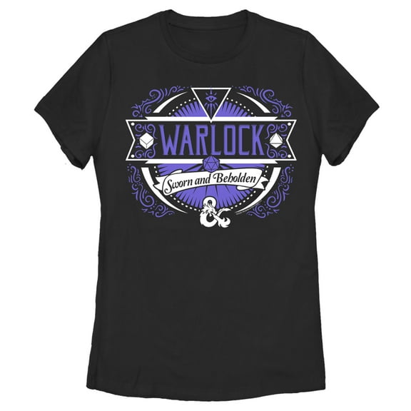 Women's Dungeons & Dragons Warlock Sworn and Beholden  Graphic Tee Black 2X Large
