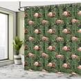 thumbnail image 4 of Ambesonne Flamingo Shower Curtain, Exotic Bird and Monstera, 69"Wx75"L, Charcoal Grey Dark Salmon, 4 of 4