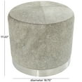 thumbnail image 3 of DecMode Leather Patchwork Stool with Silver Metal Base, Gray, 3 of 11