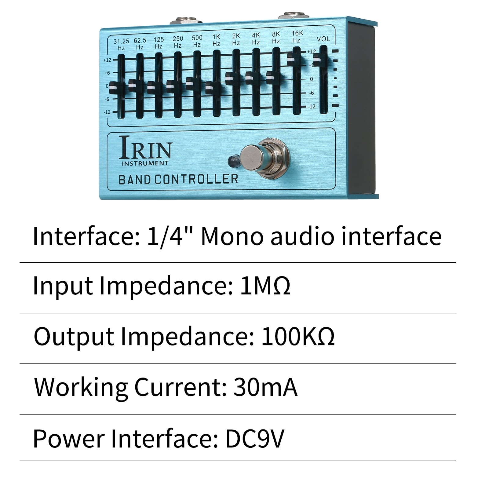 IRIN Effect Maker - Guitar Equalizer Pedal with True Bypass, 10-Band EQ