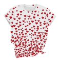 thumbnail image 4 of Ounisa Valentines Shirts Women Love Heart Graphic Print Short Sleeve Tee Tops, 4 of 9