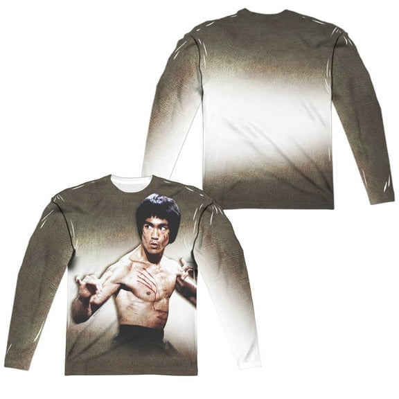 Bruce Lee - Scratched (Front/Back Print) - Regular Fit Long Sleeve Shirt - XX-Large