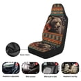 thumbnail image 5 of Binienty Brown Bear Auto Seat Covers Front Seats Southwest Aztec High Back Car Seat Covers Full Set 2 Pack Vehicle Cushion Cover Protector for Cars SUV Truck Van, 5 of 7