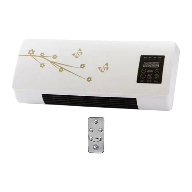 Calentador de pared pequeño de 2000 W, calentamiento rápido de espacio, calefacción y refrigeración, calentador eléctrico de espacio, temporizador de Estampado de mariposas