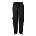 thumbnail image 6 of Women Casual Cargo Sweatpants High Waisted Drawstring Straight Leg Hiking Trousers With Functional Pockets For Everyday Wear Comfortable Sweatpants for Women Relaxed Fit Pant, 6 of 7