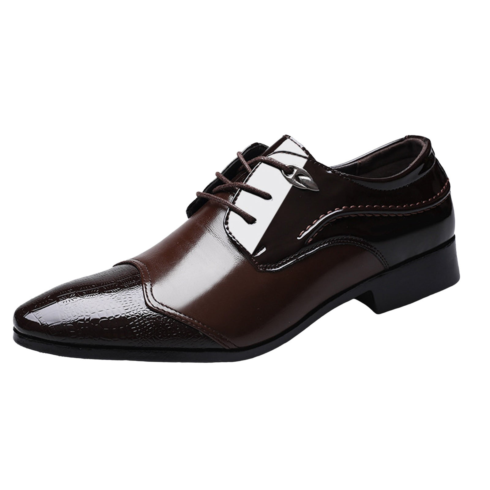 Men\'s Black Dress Shoes Cap Toe Lace Up Oxfords Leather Lining Wedding Tuxedo Amazon.com | Bruno Marc Men main image 4