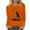 Orange, variant on Raeneomay 3/4 Length Sleeve Womens Tops Women's Independence Day Round Neck T-Shirt Loose Top