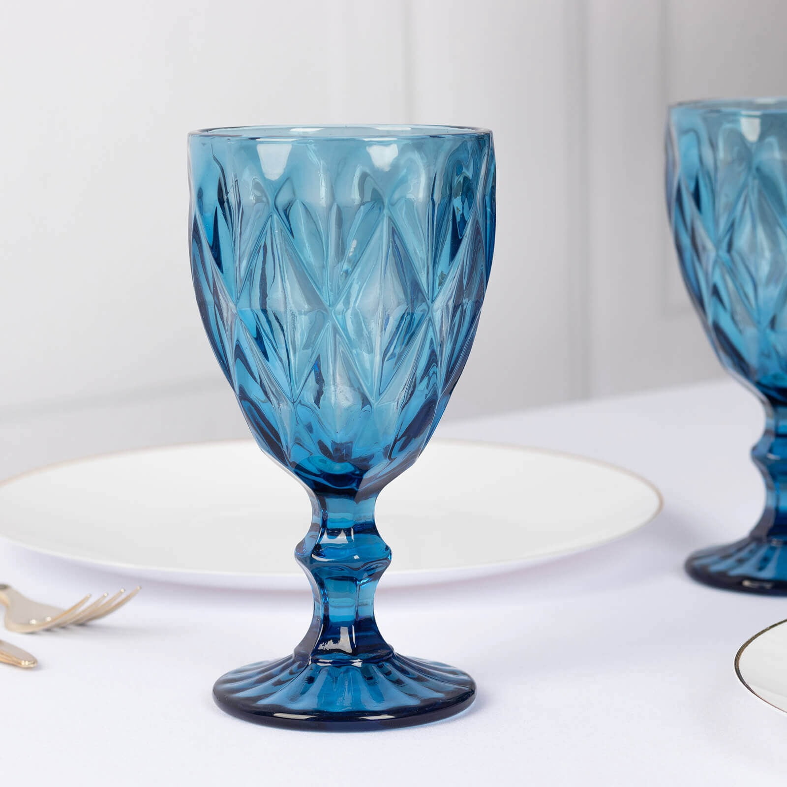 BalsaCircle 6 Ocean Blue 12 oz Crystal Reusable Glass Wine Glasses Goblets Wedding Party Events Decorations Supplies