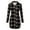 Black, variant on Jacenvly Plaid Shirts for Women Quilted Jackets Soft Warm Long Sleeve Outerwear Lapels Button up Coats Leisure Fashion Knee Length Blouse