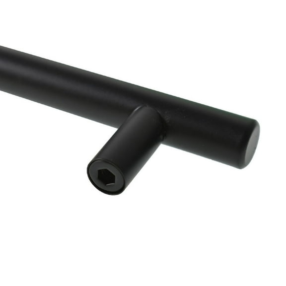 50 Pcs Kitchen Cabinet Handles T Bar Pulls Nickel Matte Black Stainless Steel Furniture Drawer Pulls Cupboard 3.8 in Hole Center 59 in Length