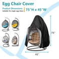 thumbnail image 2 of Funda para silla Oslimea para colgar en forma de huevo para patio, impermeable, negra, 2 of 8