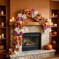 thumbnail image 4 of 6.56ft Artificial Maple Leaf and Pumpkin Garland, Autumn Thanksgiving Vine for Door, Mantel, Stair Rail, Table, Harvest Display and Seasonal Home Decor, D, 4 of 6