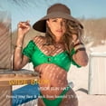 thumbnail image 3 of Women's Sun Visor Hats Wide Brim Straw Beach Hat Ponytail Hats for Women Foldable Floppy, 3 of 5
