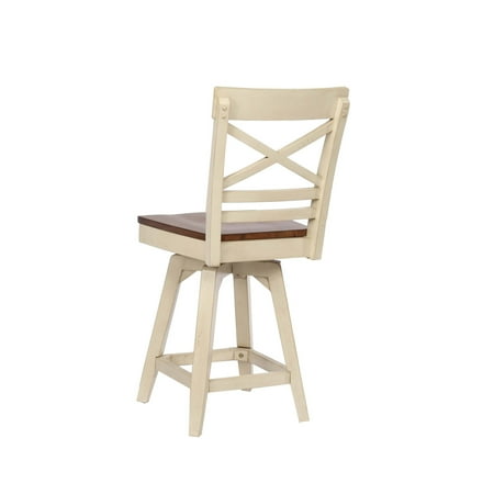 ECI Furniture Choices X Back with Acacia Finished Seat, Barstool Height (Set Of 2)