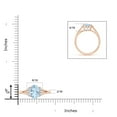 thumbnail image 5 of Angara Natural 1.5 Ct. Aquamarine with Diamond Classic Ring in 14K Rose Gold for Women (Ring Size: 3.5), 5 of 10