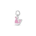 thumbnail image 2 of 925 Sterling Silver Cute Pink & White Whale Charm for Girls Charm Bracelets, 2 of 2