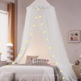 thumbnail image 1 of Dosel de Cama Hommi Lovvi de Doble Capa con Luces de Estrella - Blanco, 1 of 7
