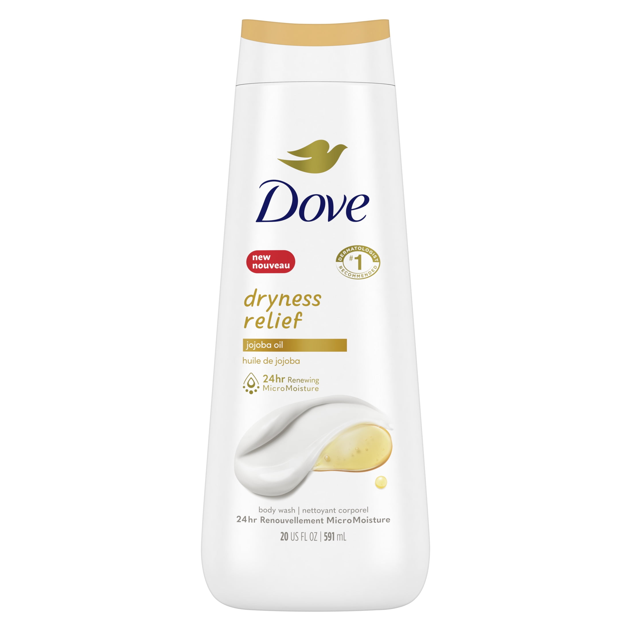 Dove Dryness Relief with Jojoba Oil Body Wash, 20 oz