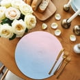 thumbnail image 2 of Pink Blue Ombre Round Placemats Set of 6 for Dinning Tables,Heat-proof Braided Table Mats 15 Inch,Pink Gradient Color Modern Abstract Art Washable Place Mat for Kitchen Restaurant Party Table Decor, 2 of 9