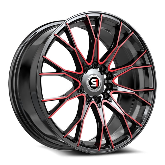 Spec-1 SP-59 5x114.3/5x120 18x8 +38 Gloss Black & Red Machined