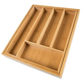 Forhauz Bamboo Silverware Utensil Drawer Organizer Adjustable With