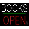 thumbnail image 1 of Books Block Open Green Line LED Neon Sign 15 x 19 - inches, Black Square Cut Acrylic Backing, with Dimmer - Bright and Premium built indoor LED Neon Sign for Defence Force., 1 of 6