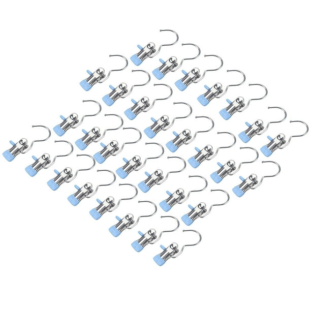 Fiudx Pinzas para Ropa, Perchero Ahorrador de Espacio, Pinza de Acero Inoxidable Duradera, Percha Giratoria Resistente Al Viento, Ideal para Guardarropa, Organizador de Espacios Pequeños, Juego de 30
