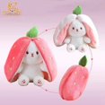thumbnail image 4 of Lindo conejito de fresa reversible de peluche de juguete de dibujos animados kawaii animales de peluche de frutas suaves bebé conejo mini almohada muñeca regalos para niños, 4 of 5