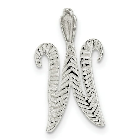 Sterling Silver Polished & Textured Letter W Chain (Best Sterling Silver Polish)