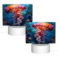thumbnail image 2 of Hirioo Colorful Jellyfish Abstract for Rectangular Acrylic with Night Light Best Gifts for Lover Girl Mom, Valentine's Day Anniversary Birthday Wedding Present, 2 of 9