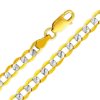 Jewelry 14k Two Tone Gold 4.2-mm Cuban Chain Necklace - 24 inch