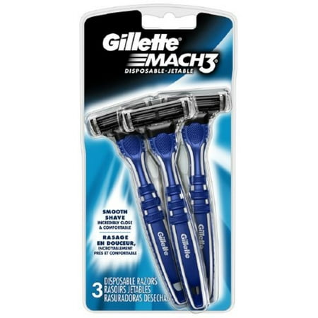 Gillette MACH3 Smooth Shave Disposable Razors 3 ea (Pack of 4)
