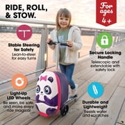 Kiddietotes 3-D Hardside Panda Scooter Luggage Ride On Suitcase for Kids Travel Bag