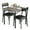 Gray, variant on Emorefun Small Dining Table Set Square Kitchen Wood Table with 2pcs Upholstered Chairs Gray