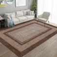 thumbnail image 6 of 10x13 Large Braided Print Area Rug - Boho Geometric Non-Slip Carpet for Home Decor, Brown, 6 of 7