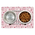 thumbnail image 1 of Valentines Pet Mat for Food and Water, Sketch Drawing Style Hearts in Red and Pink Pattern for Romantic Couples, Non-Slip Rubber Mat for Dogs and Cats, 18" X 12", by Ambesonne, 1 of 2