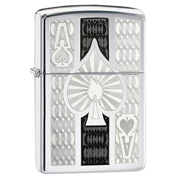 Zippo High Polish Chrome Spade Pocket Lighter, One Size (24196)