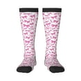 thumbnail image 1 of Honeii Chaussettes Longues Imprimé Nœuds Roses, Chaussettes Design Original Cadeau pour Hommes et Femmes, Chaussettes Crew, Chaussettes Mollet, 1 of 6